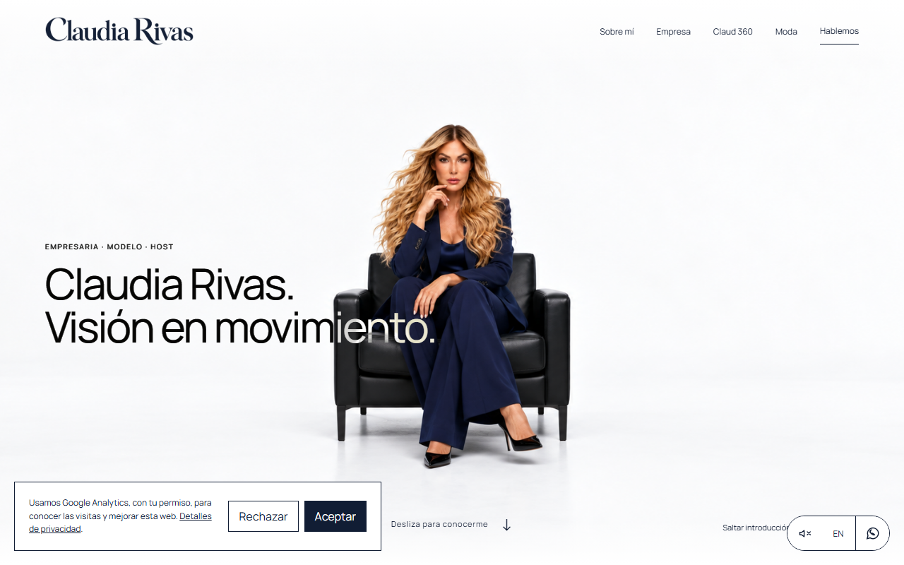 Vista previa de la web de Claudia Rivas